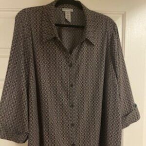 Polyester 3/4 sleeve print shirt